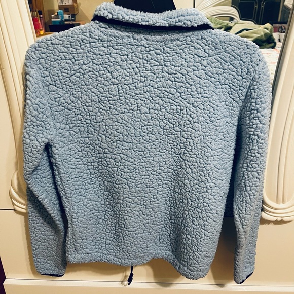 Light Blue Teddy Half-Zip Sweater - Picture 3 of 4